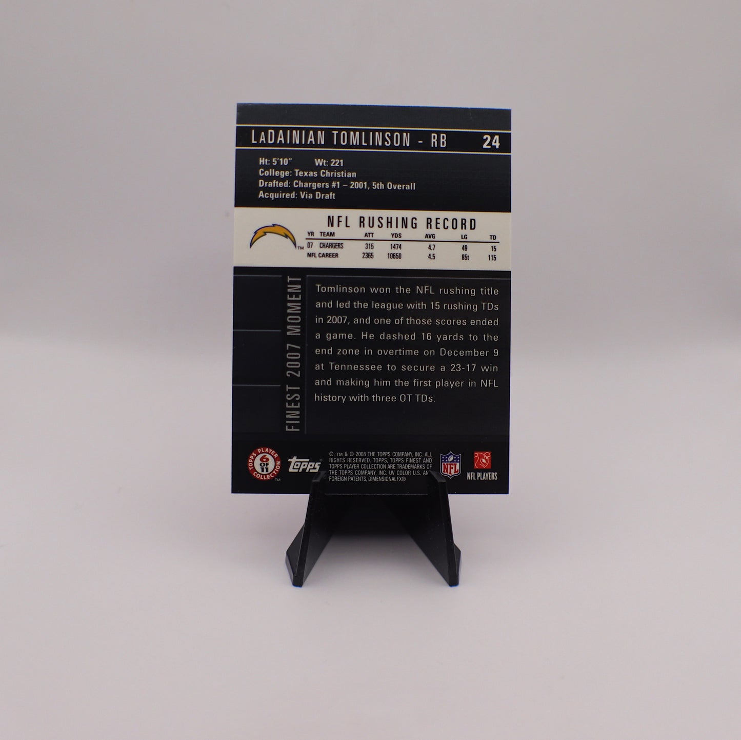 Ladainian Tomlinson - 2008 Topps Finest 6 of 11 (Topps Player Collection)