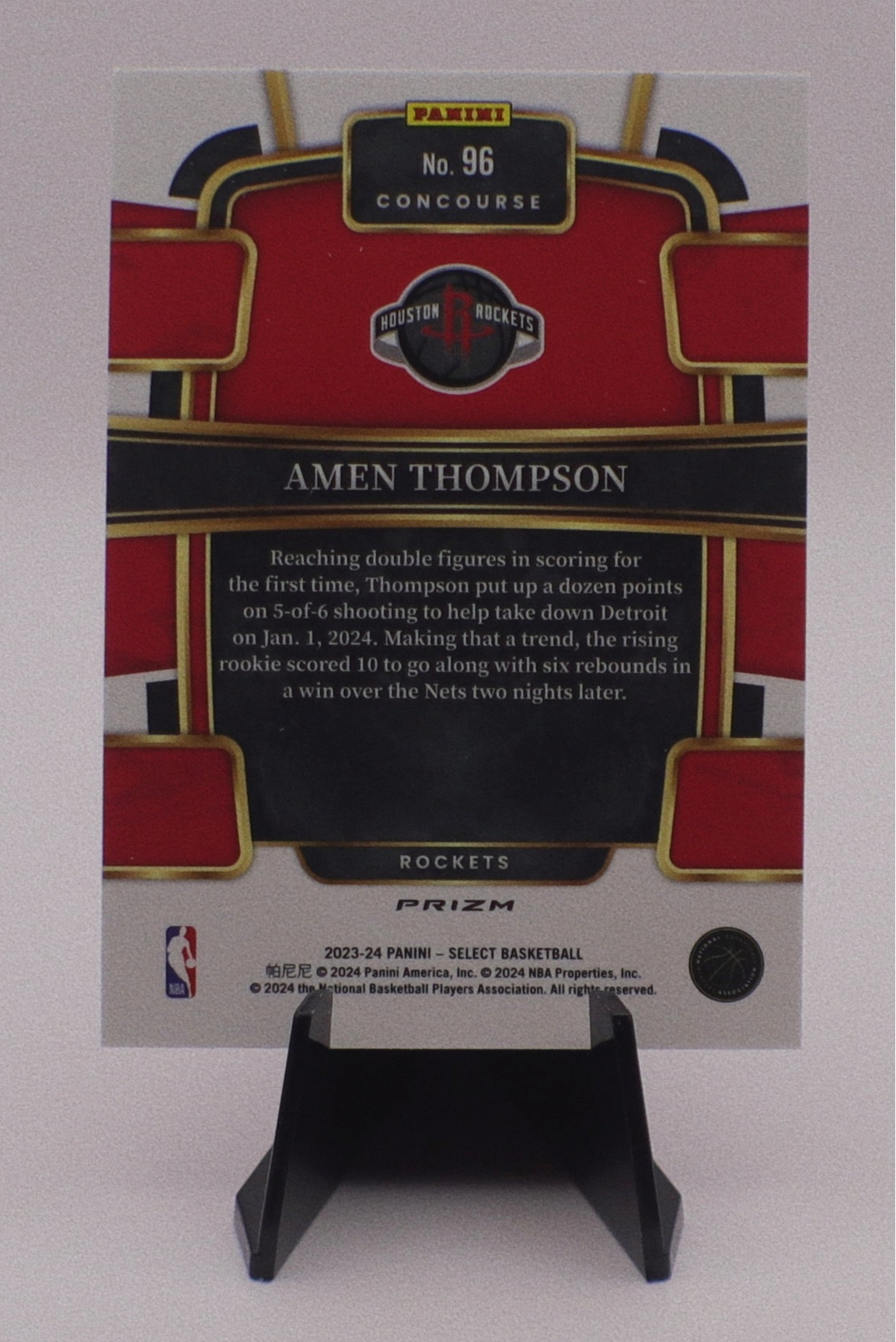 Amen Thompson (RC) 2023 Concourse Red Cracked Ice Prizm